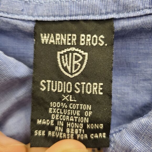 Warner Bros. Studio Store Men's Vintage Chambray Embroidered Bugs Bunny Shirt XL - Picture 5 of 8